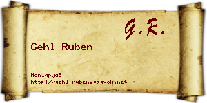 Gehl Ruben névjegykártya